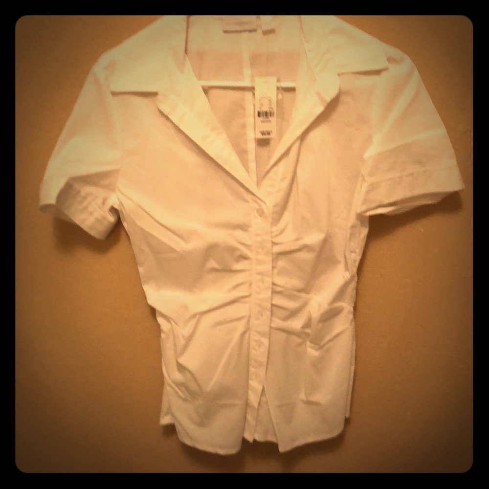 NWT ruched button down